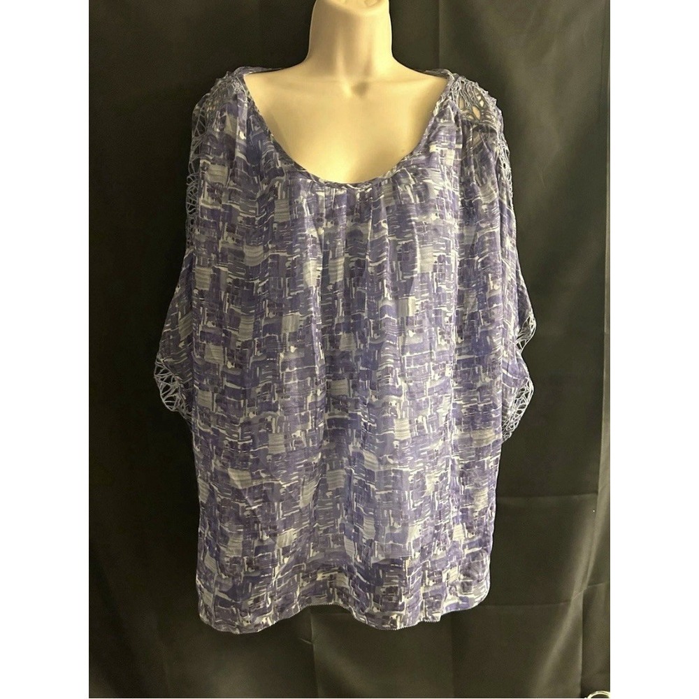 New 2X Catherine Crochet Embellished Silk Top #1829*10